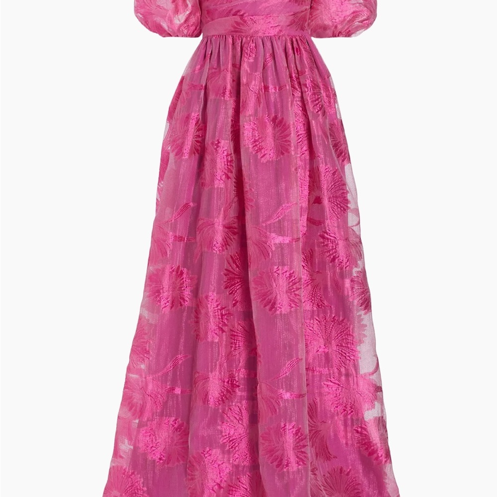 ML Monique Lhuillier -Organza Jacquard Off-The-Shoulder Gown ✨ NWT